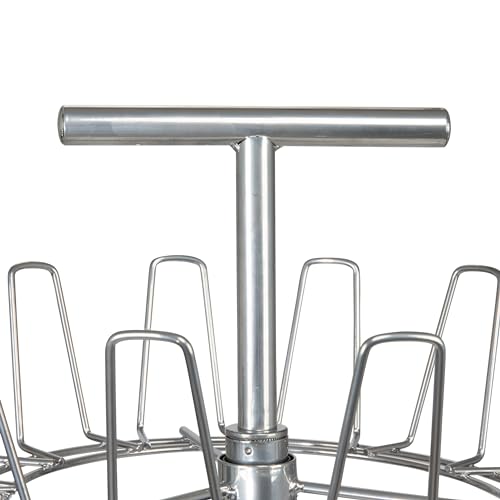 Household Essentials 4-Tier Revolving Shoe Tree, Heavy-Duty Steel with Stabilized Base, Holds 24 Pairs of Shoes, Great for Most Styles, Chromelike Finish - color: Silver