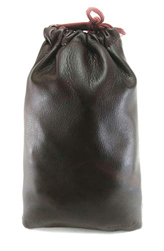 Multiple use Lambskin Leather Pouch with Drawstrings: (Brown, 32 cm X 43 cm) - color: Brown