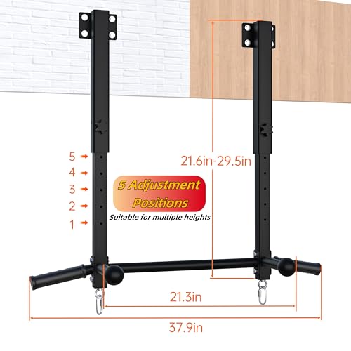 Pull Up Bar Joist Mounted -800 lbs Adjustabl Heavy Duty Chin Up Bar, Perfect for Garage, Beam and Rafter Mounting, Easy Installation Pullup Bar, Ideal for Multiple Grip Options