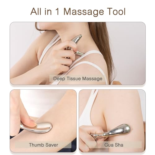 Metal Trigger Point Massage Tool,Pressure Point Massage Tool For TMJ Relief | Fascia Release Tools&Thumb Saver Fascia Massager，Ease Jaw Tension, Sore Muscles, Great For Daily Deep Massage & TMJ Relief