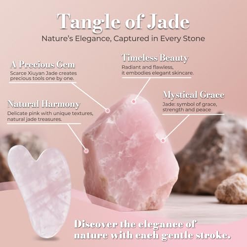 Gua Sha Facial Tools - Natural Jade Stone Guasha Tool for Face & Body,Massage Stick for Jawline Sculpting, Puffiness Reducing, Skin Care Gift, Anti-Aging Beauty Tool (Pink Stone) - color: Pink G