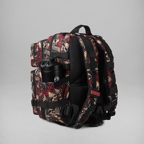 WOLFpak 35L Athletic Gym Backpack - Durable 1000D Waterproof Oxford Material with MOLLE Webbing, Laptop Pocket - color: Rock & Reaper