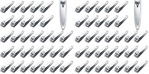 32 Pieces Stainless Steel Fingernail Nail Clipper Bulk Silver Portable Toenail Clippers Cutter Set (Pack of 2) - size: 32 Count (Pack of 2)