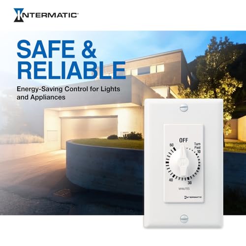 Intermatic SW60MWK 60-Minute Spring Wound Timer, White - Energy-Saving Control for Lights and Appliances - Easy Installation and Operation - size: 60 Minutes