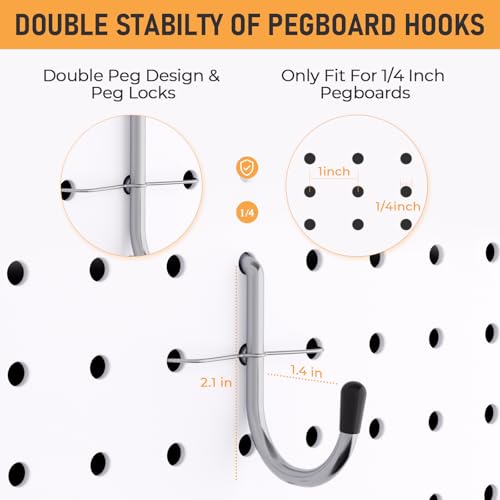 INCLY 48x36 Inch Metal Peg Board Kit 1/4" Pegboard Hooks Accessories | 6PCS Peg Board Panels, 234PCS Pegboard Accessories, Black Pegboard Wall Organizer, Tool Storage System for Garage Workbench - size: 48x36 Inch