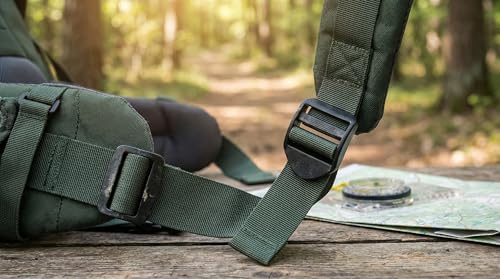 Ladder Lock Tri Glide Slide - Adjustable Strap Clips for Backpack/Gear Straps - Fits 3/4",1",1-1/4",1-1/2",2" Webbing - color: 6-pack for 1-1/2" Webbing