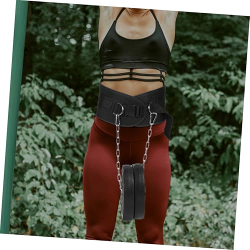 GARVALON Weighted Dipping Belt with Heavy-duty Chain, Thickened Pull-up Waist Belt for Weightlifting, Bodybuilding Resistance Training Equipment for Muscle Strength