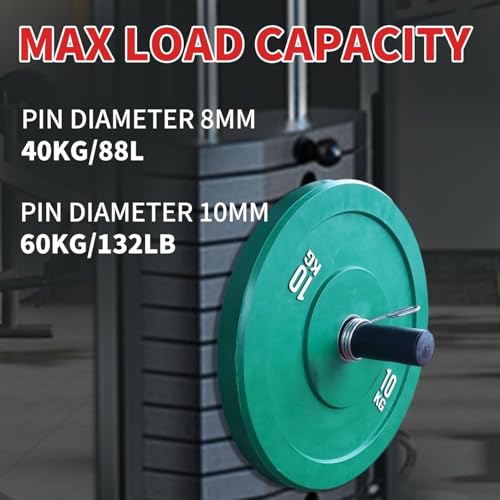 Weight Stack Pin with Spring Clip Collar Weight Stack Extender Pin for Cable Machines and Functional Trainers Commercial Home Gym (10×110mm-200mm-Rod) - size: 8mm x 110mm