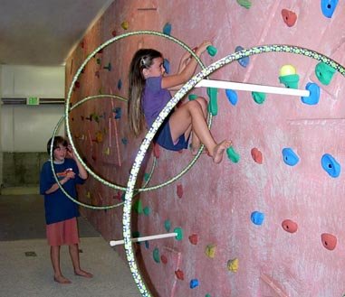 Atomik Rock Climbing Holds Screw-On Hula Hoop Holder in Green for Vertical Obstacle Courses