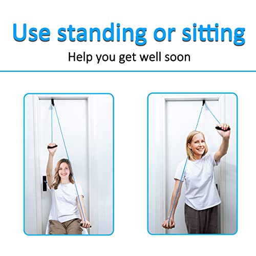Shoulder Pulley Over The Door Physical Therapy System | Over-the-door exercise pulley designed for shoulder physical therapy exercises. - color: 2PCS-Blue