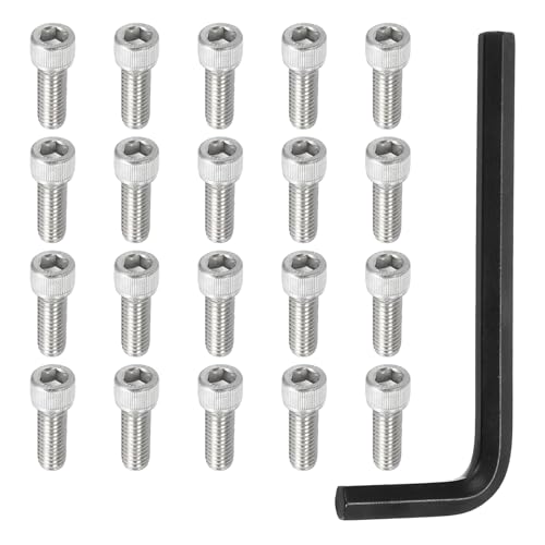PATIKIL 3/8"-16 x 1 Socket Head Screws Cap Bolt, 10Pcs 304 Stainless Steel Hexagon Socket Screws with Hex Wrenches Full Thread for Road Bicycle Mountain Bike Auto, Silver/Black - color: Silver/Black, size: 3/8"-16 x 1"