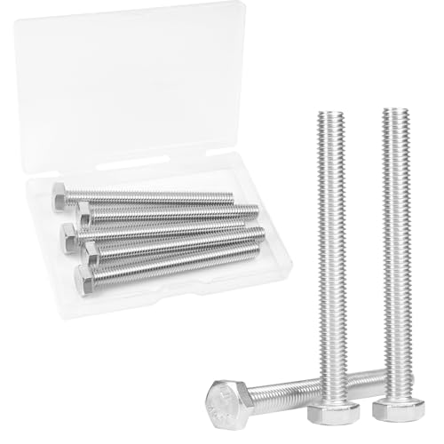 5 Pcs M8 Hex Bolts M8-1.25 x 80mm Hex Head Screw Bolt 304 Stainless Steel M8-1.25mm Hexagon Bolts Hex Head Screws, Metric Machine Fully Thread, Bright Finish - size: M8-1.25 x 80mm