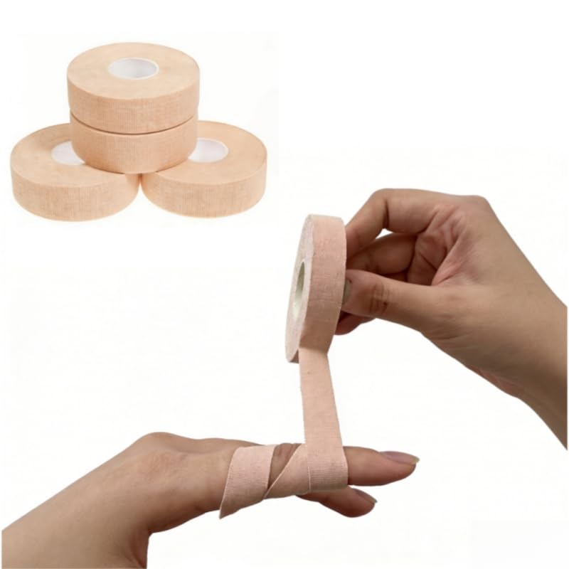 Skin-Tone Finger Tape (4-Pack) – Breathable Cotton Athletic Tape for Sports Protection & Joint Support