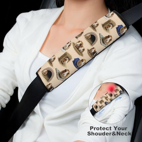 2 Pack Soft Padded Seat Belt Cover for Girls and Boys, All Vehicles, Guinea Pig Cute Animal Harness Pads Strap, Anti-Slip Pad - color: Pattern 311