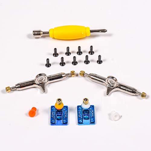 Fingerboard Trucks with Upgraded Urethane Bushings and Pivot Cup,34mm 32mm Width,Normal Kingpin (Blue, 34mm) - color: Blue, size: 34mm