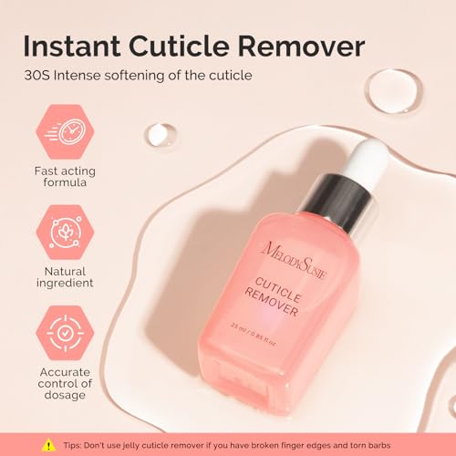 MelodySusie Cuticle Remover Kit 25ML Cuticle Remover Cream and Oil | Cuticle Nipper,Trimmer Pusher,Nail File and Brush for Cuticle Softener & Moisturize Manicure Kit for Nail Care - size: 7Pcs Milk & Honey