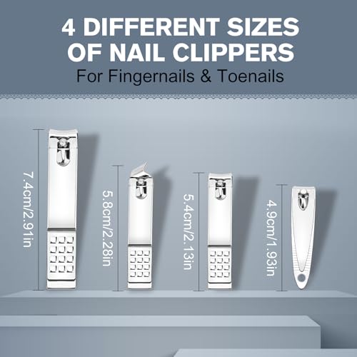 Manicure Set 19 in 1 Nail Clipper Set, Professional Stainless Steel Nail Kit for Women, Men, Nail Care Tools Suitable for Travel Manicure Kit, Grooming Kit with Leather Travel Case - style: 19 in 1 Manicure Set