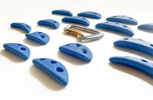14 Screw On Crimp Rock Climbing Holds Advanced Climbing Holds Home Climbing Wall Bouldering Gym Holds Eco Friendly Dual Textured Crimps for Finger Strength - color: Blue