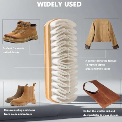 2-Piece Rubber Shoe Brush and Eraser Set, Multi-Purpose Cleaning Tool for Nubuck, Flocked and Matte Leather, Dust-Absorbing Design