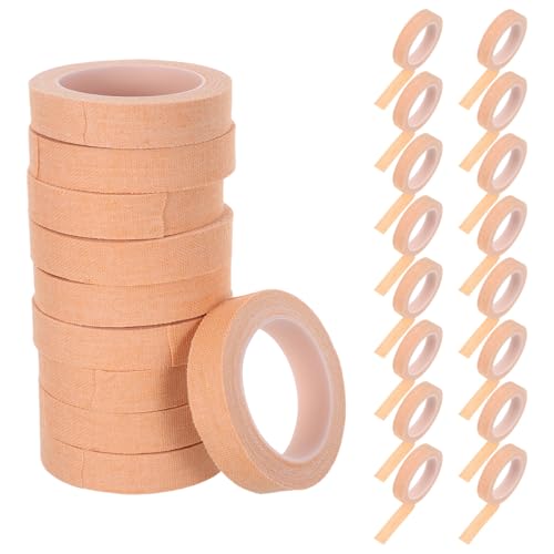 Tofficu Adhesive Bandage Tape 1cm X Cuttable Skin Color 30 Rolls Strong Adhesive Athletic Tape for Rock Climbing, Grappling, Foot and Finger Support, First Aid Dressing