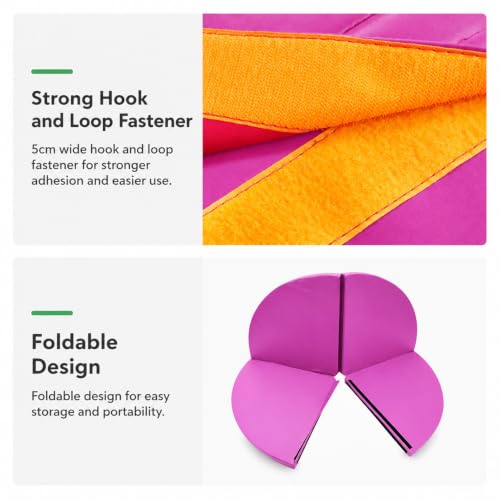 Folding Safety Mat for Home Spinning Round Pole Dance Mat, Round Foldable Aerial Yoga Mat for Pole Dancing, Gymnastics, Aerial Hoop, Simple Maintenance - size: 150*5cm/59.1*2in