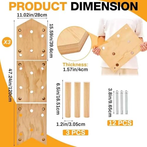 Climbing Board Wooden Pegboard Strength Training Upper Body Workout Smooth Polished Surface Design Suitable for Home or Garage Use - style: Style B