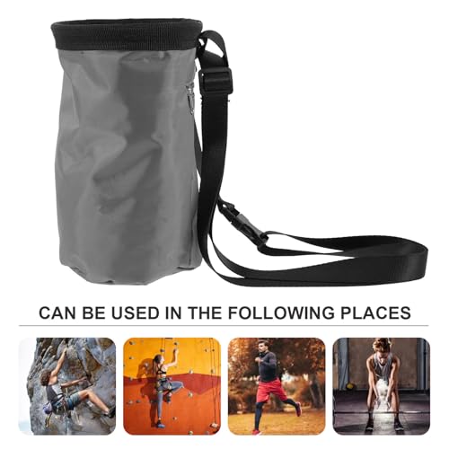 Toyvian Anti-Slip Outdoor Climbing Chalk Bag with Oxford Fabric and Fleece, Scratch-Resistant Mountaineering Powder Bag for Camping and Climbing Enthusiasts
