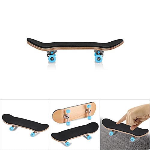 Milltrip Wooden Finger Skateboards, 1Pc Maple Wooden Alloy Fingerboard Finger Skateboards with Box Reduce Pressure Gifts (Light Blue) - color: Light Blue