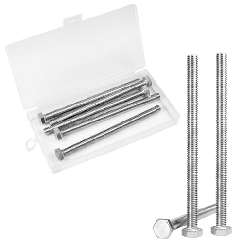 5 Pcs M8 Hex Bolts M8-1.25 x 120mm Hex Head Screw Bolt 304 Stainless Steel M8-1.25mm Hexagon Bolts Hex Head Screws, Metric Machine Fully Thread, Bright Finish - size: M8-1.25 x 120mm