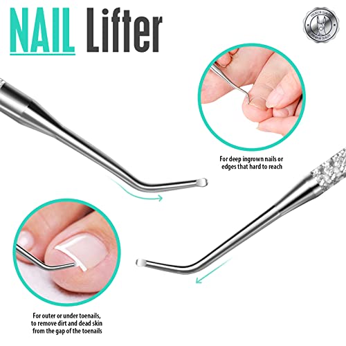FANDAMEI Ingrown Toenail Removal Kit, Pedicure Tools, Nail Care Kit, Cuticle Trimmer, Nail Cuticle Nippers, Cuticle Kit Stainless Steel, Cuticle Clippers, Cuticle Pushers, Manicure Kit, Pedicure Kit - color: Silver