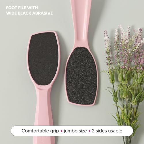 Wide Emery, Double-Sided Pedicure Tool, Colossal Foot File for Men & Women, Effective for Cracked Heel, Callus Remover, Foot Scrubber, Professional, (Gray) - color: Gray