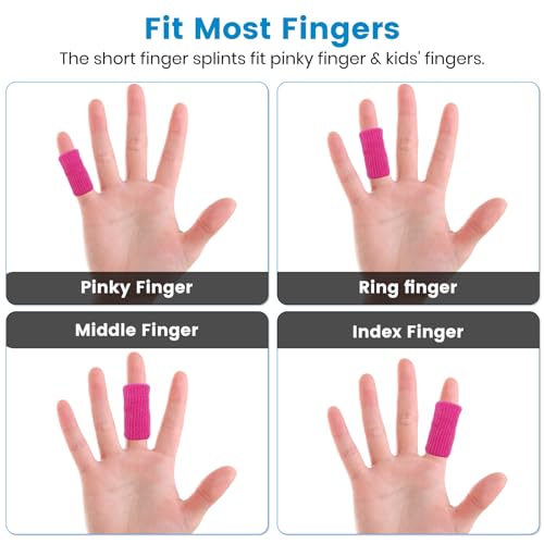 Finger Compression Sleeves, 10 Pcs | Finger Protectors Cots for Arthritis Swelling Basketball Sport, Breathable Elastic - color: Rose Red