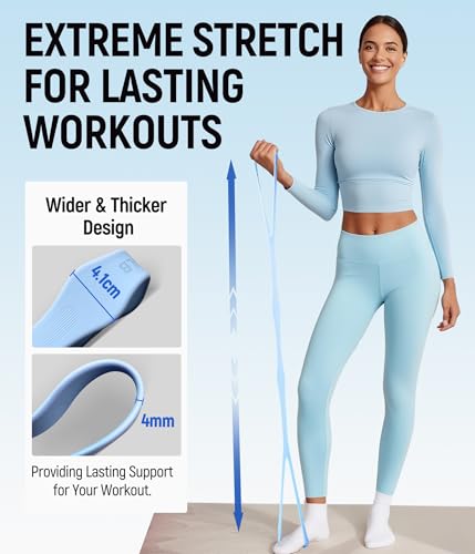 Upgraded Figure 8 Resistance Bands, Resistance Bands for Arms & Full Body Workout, Stretch Resistance Band with Handles for Yoga, Pilates, Toning, Home Fitness & Physical Therapy - color: 25LB Blue