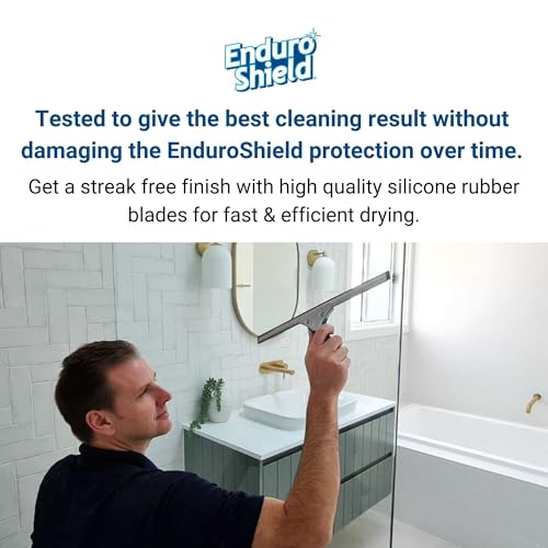 EnduroShield Professional Window Squeegee - 10 & 14 Inch Blades | Premium Silicone Blades | Streak-Free Results | Ergonomic Handle | Professional Grade - size: Single: Professional Squeegee