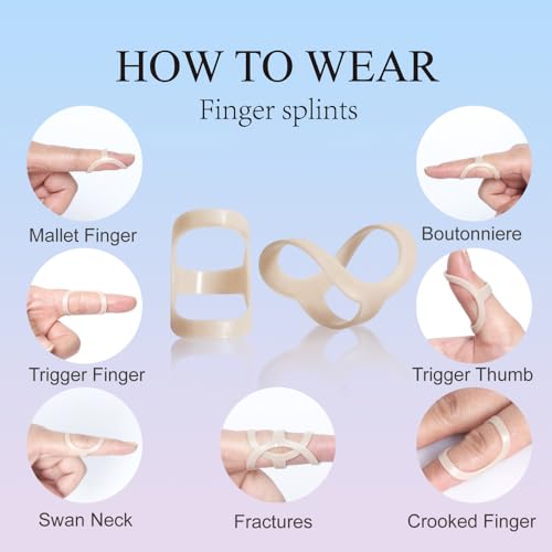 Oval Finger Splint 6 pcs, Finger Splints for Arthritis, Mallet Finger, Trigger Finger Splint, hypermobility(EDS) finger For Thumb/Middle,/Index/Pinky or Ring Finger (size 2,3 each 3 pcs) - size: size 2,3 each 3 pcs