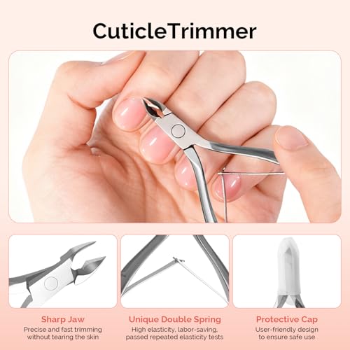 MelodySusie 14PCS Manicure Tools Kit Nail Care Set | Nail File,Cuticle Trimmer and Pusher,Mini Sandpaper,Nail Brush and Cuticle Oil 25ML - size: 14Pcs Milk & Honey