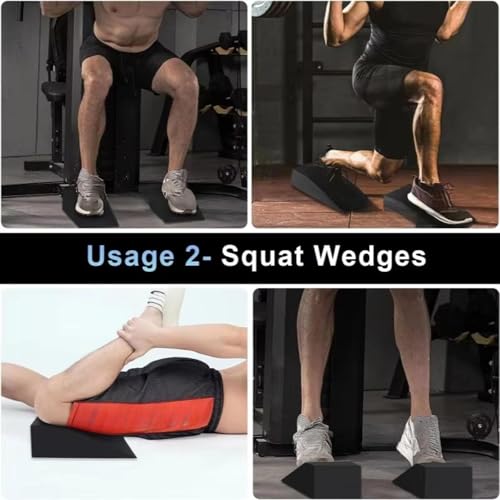 predolo 2 Pieces Squat Wedge Block EVA Foam Wedge for Bodybuilding Weightlifting