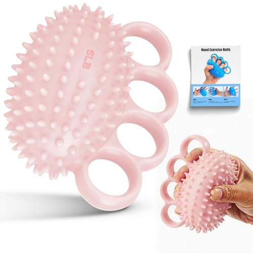 Hand Exercise Ball, Finger Therapy Ball, Grip Strengthener for Adults - Stress Relief, Massage Ball, Resistance Training for Wrist Flexibility, Hand Strengthening, Anxiety Relief - color: Pink