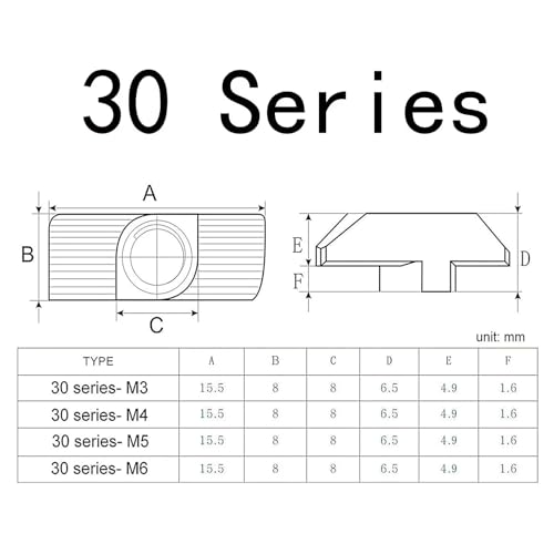 100 Pcs 3030 Series M4 T Nuts, T Slot Nut Hammer Head Fastener Nut, Nickel Plated Carbon Steel Nut for European Aluminum Profile,Drop in T Slot Nuts Assortment Kit(30-M4) - size: 30-M4(100 Pcs）