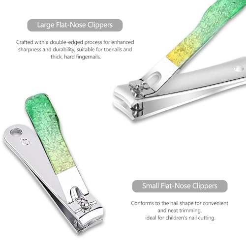 4 Pcs Stainless Steel Nail Clippers Manicure Set, Portable Beauty Tool Professional Grooming Kits, Travel Nail Kit for Men and Women