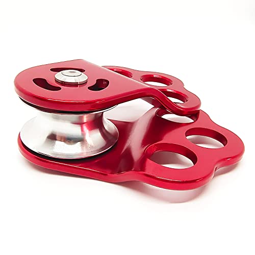 30KN Climbing Single Pulley Climbing Three Hole Hitch Pulley Climbing Bearing Pulley, Hauling Pulley for Rock Climbing, Rappelling, Zipline Sports etc.
