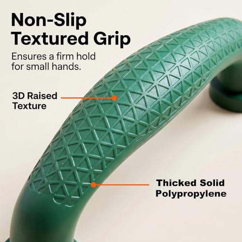 Plastic Safety Handles 2 Pcs Playground Grab Handles | Non-Slip Durable Design for Playhouse, Treehouse, Climbing Frame, Jungle Gym, Swing Set Indoor Outdoor - color: Green-2pack