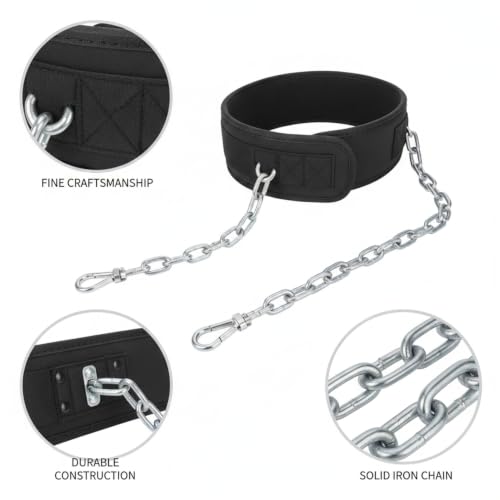 Weighted Dip Belt with Iron Chain for Pull Ups and Dips, Heavy Duty Strength Training Attachment (1 PC) - size: 7.87 x 0.79 x 0.79 in