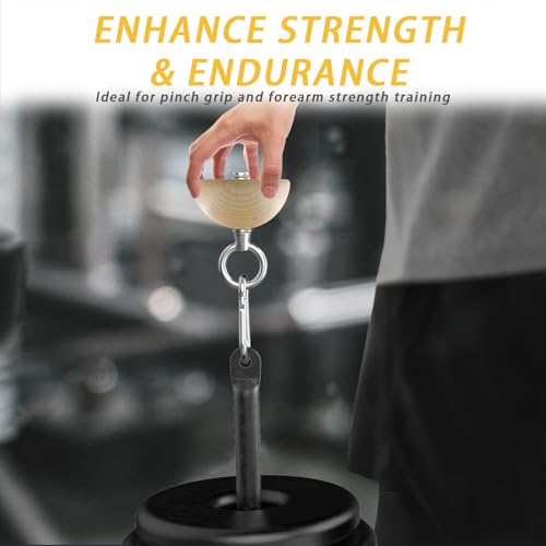 Grip Strength Training Beech Wood Pinch Block & Half-Sphere Ball with Loading Pin – Hand, Finger, Forearm Workout Set for Climbing, Lifting, Fitness Training - color: set