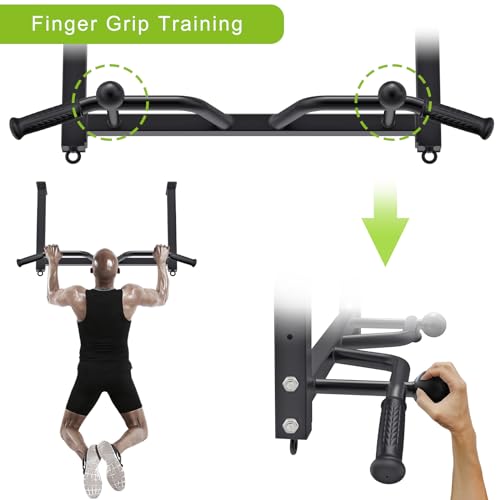 Kipika 32" Ceiling Mounted Pull Up Bar - Heavy Duty, Highly Adjustable, Multifunctional Chin Up Bar - Home Gym System with Punching Bag Hanger and Resistance Bands Training - color: Ceiling Mounted Pull Up Bar with Ball