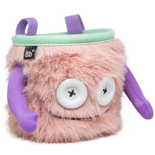8BPLUS Chalk Bag for Rock Climbing and Bouldering, Chalk Pouch incl Belt & Biner – Cute Funny Character Design, Wide Opening, Gear with Personality, Gift for Climbers - style: JULES
