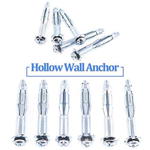 Glarks 30Pcs 6x65MM Heavy Duty Zinc Plated Steel Molly Bolt Hollow Drive Wall Anchor Screws Set for Drywall, Plaster and Tile (M6x65) - size: 6x65mm