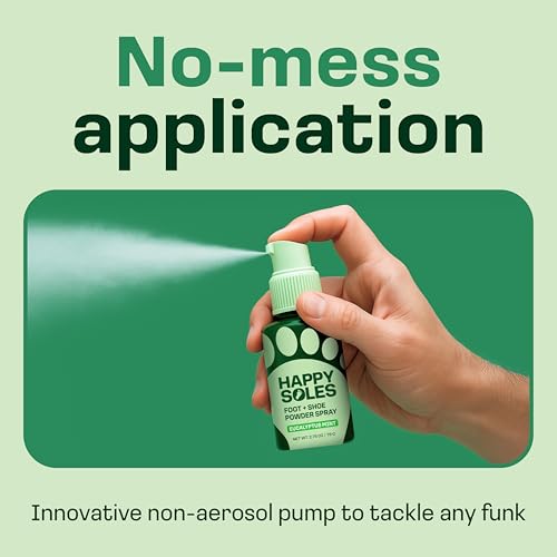 Foot & Shoe Deodorizer Powder Spray - Talc-Free, Vegan, Non-Aerosol Mess-Free Spray - Absorbs Sweat & Fights Odor with Bamboo & Tapioca - Long-Lasting Freshness & Comfort (Eucalyptus Mint)