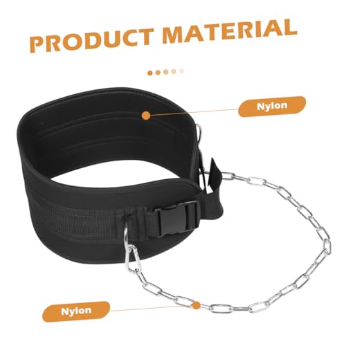 Toyvian Weighted Chain Waist Belt for Men Resistance Training Equipment for Bodybuilding Adjustable Thick Buckle for Dips and Pull-ups Comfortable Elastic for Shoulder and Back
