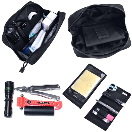 Azarxis Equipment Multi-Purpose Tactical EDC Admin MOLLE Pouch Utility Tools Bag Organizer Military Waist Belt Modular Attachment - color: #02 - Black